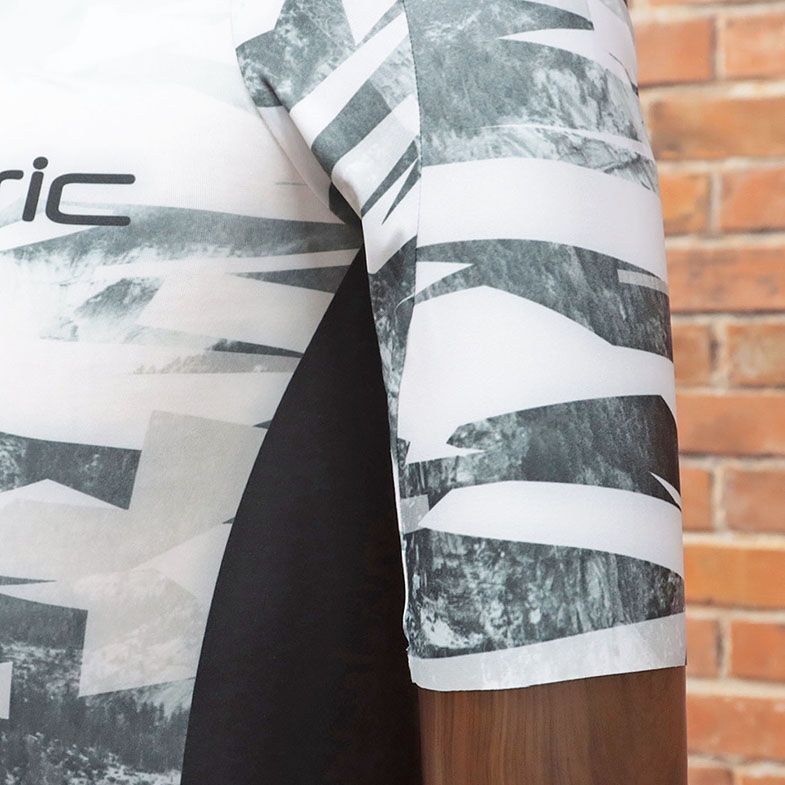  spring summer /reric/L size / domestic production cycle jersey . water speed . waterproof UV stretch ASTERIA& mug ns mesh mountains short sleeves new goods / white × black /ib293/