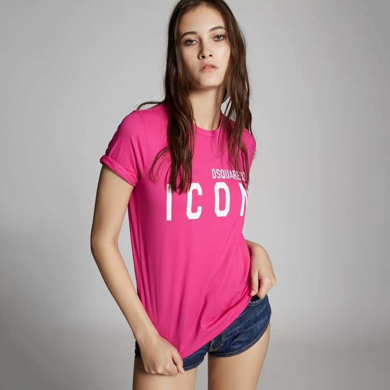 1円/春夏/DSQUARED2/XXSサイズ/S80GC0003 ICON ロゴ クルーネック Tシャツ インポート ディースクエアード 新品/ピンク/iy170/の画像6