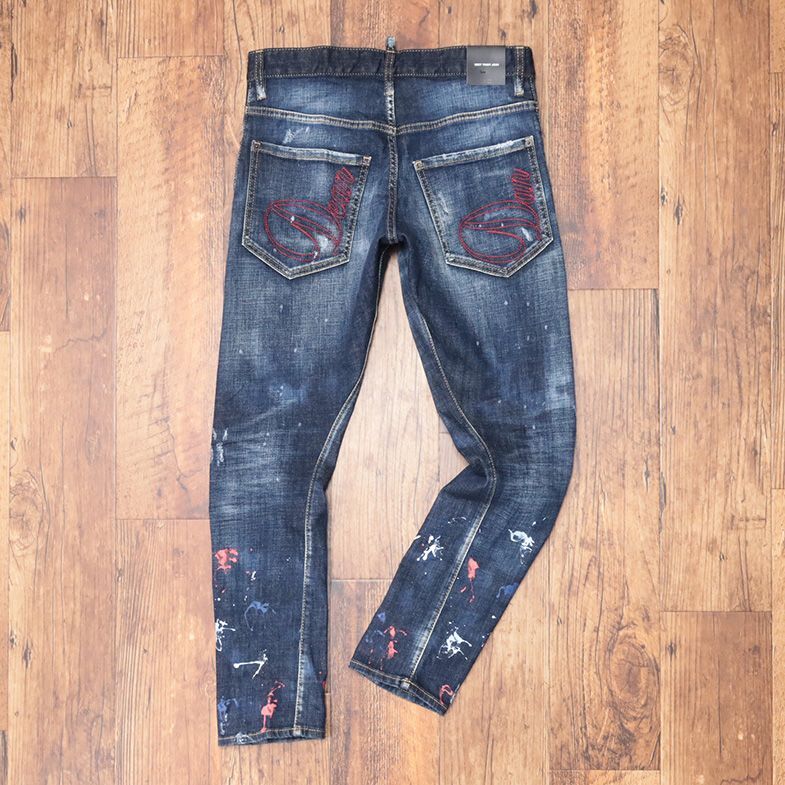 DSQUARED2/44サイズ/デニムパンツ S71LB1073 SEXY TWIST JEAN ダメージ パッチワーク加工 立体裁断 イタリア製 新品/紺/ネイビー/id135c/_画像3