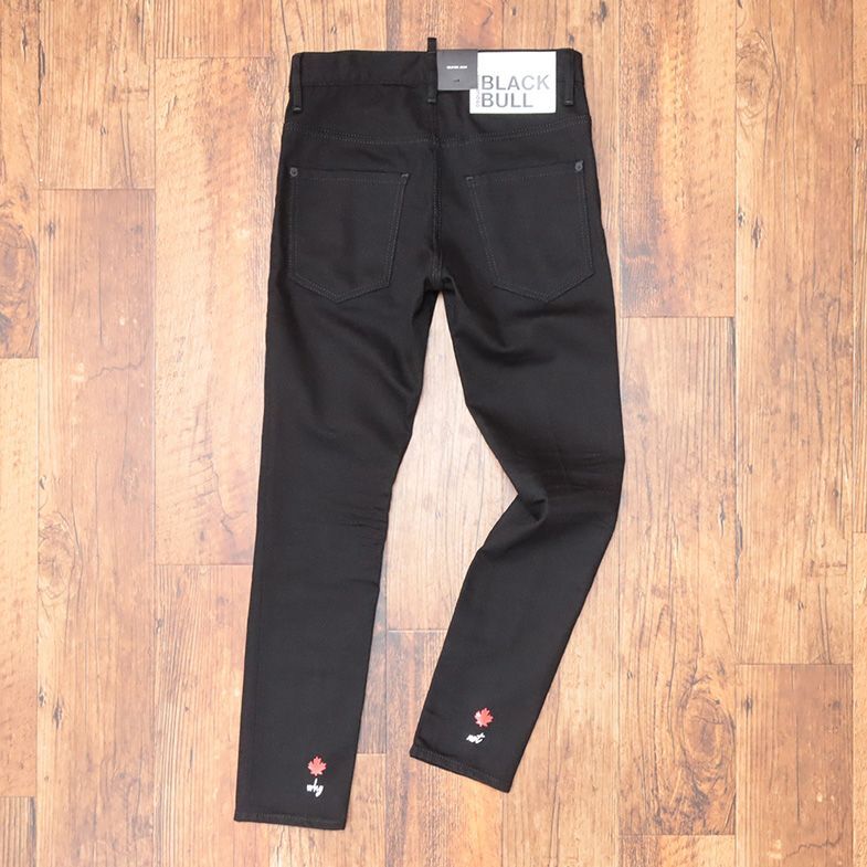 DSQUARED2/44サイズ/テーパード パンツ S71LB1050 SKATER JEAN ストレッチ◎ 無地 裾ワンポイント イタリア製 新品/黒/ブラック/id117b/_画像3