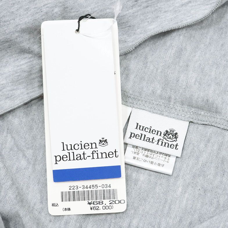 lucien pellat-finet/Mサイズ/ラウンドネックTシャツ 上質ジャージー 快適 HAVANA プリント イタリア製 半袖 新品/グレー/ic542/_画像5