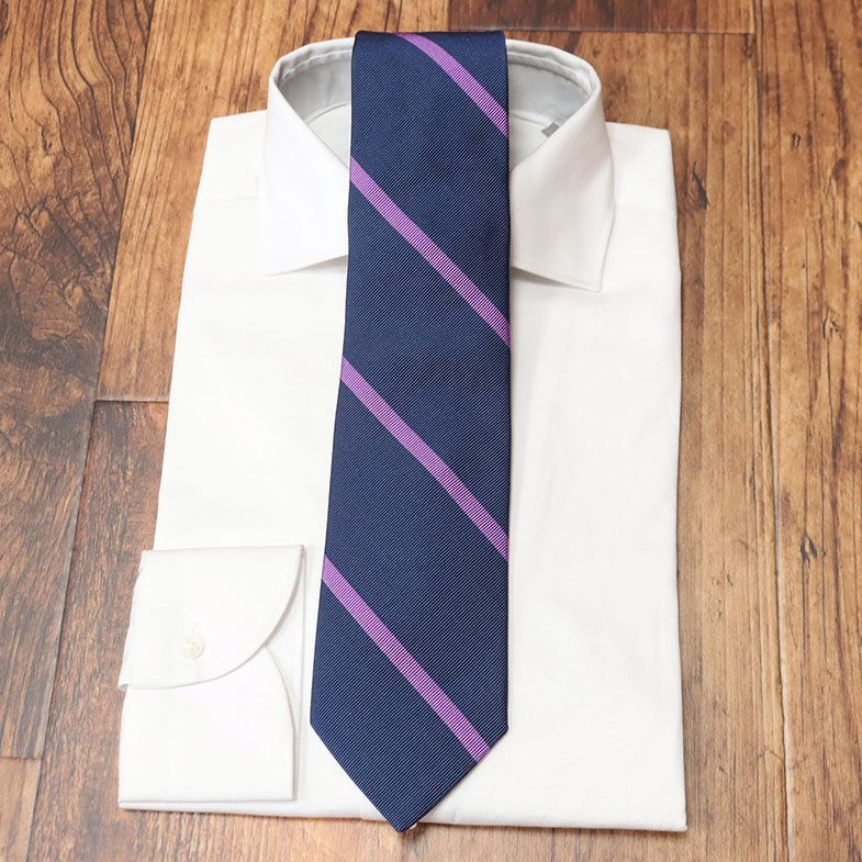 1 jpy /BREUER/ Italy made necktie beautiful gloss silk . stripe pattern business stylish Classico on goods elegant present new goods / purple × navy blue /hb543/
