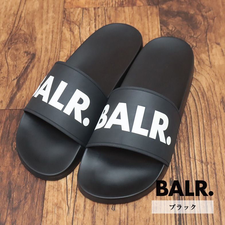 BALR./41(26-26.5cm)/シャワーサンダル B6720.1001 Classic Brand Slide ロゴ レタード サーフ スリッパ 新品/黒/ブラック/ib237/_画像1