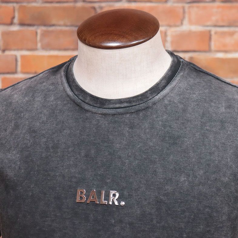 BALR./XSサイズ/丸首Tシャツ B1112.1051 Q-Series Straight T-shirt ロゴ プレート 伸縮性◎ ヨーロッパ製 半袖 新品/ダークグレー/ib249/_画像2