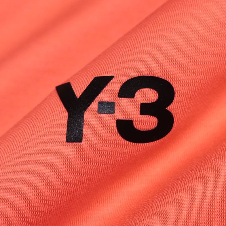 2023春夏/Y-3/Sサイズ/Tシャツ HZ8872 ラグラン モックネック 3本ライン ロゴ プリント ワイスリー 半袖 新品/オレンジ/ic106/_画像6