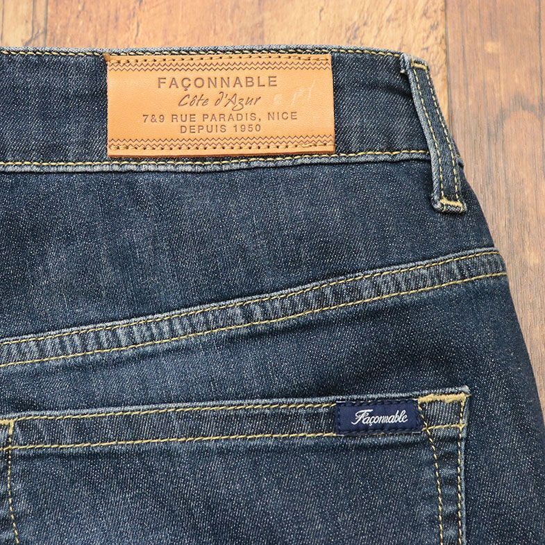 1 jpy /Faconnable/44 -inch / Denim pants stretch flexible woshu quiet ... feeling 5 pocket jeans new goods / indigo /if303/