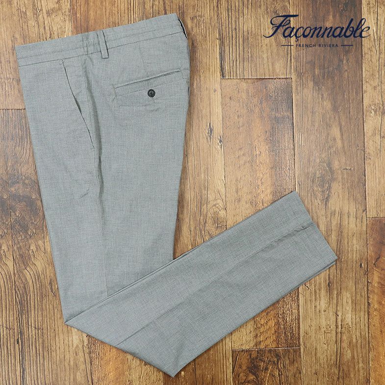 1 jpy / spring summer /Faconnable/60 size / legs length pants cotton stretch beautiful . on goods tiger u The - adult large size new goods / gray /if254/