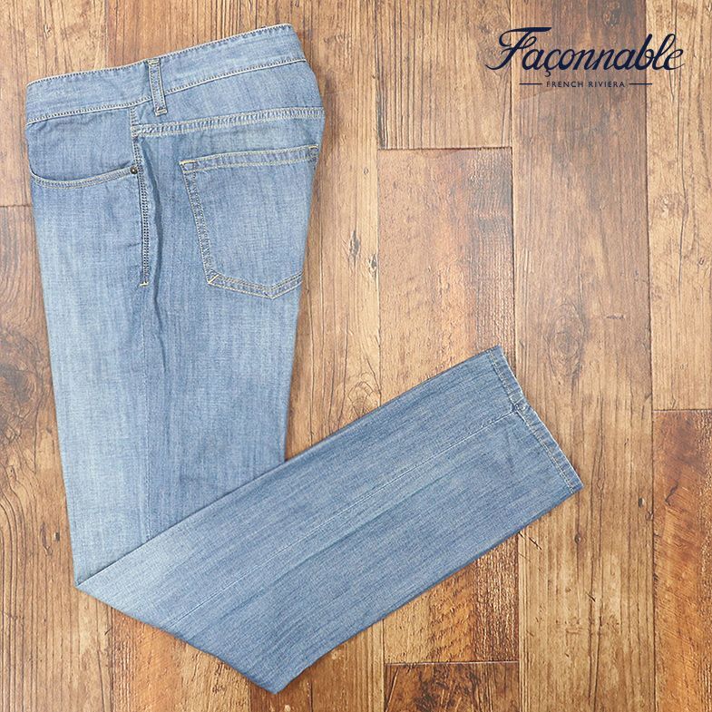 1 jpy / spring summer /Faconnable/42 -inch / Denim pants Right on s thin soft cotton woshu strut jeans new goods / blue / blue /if305/