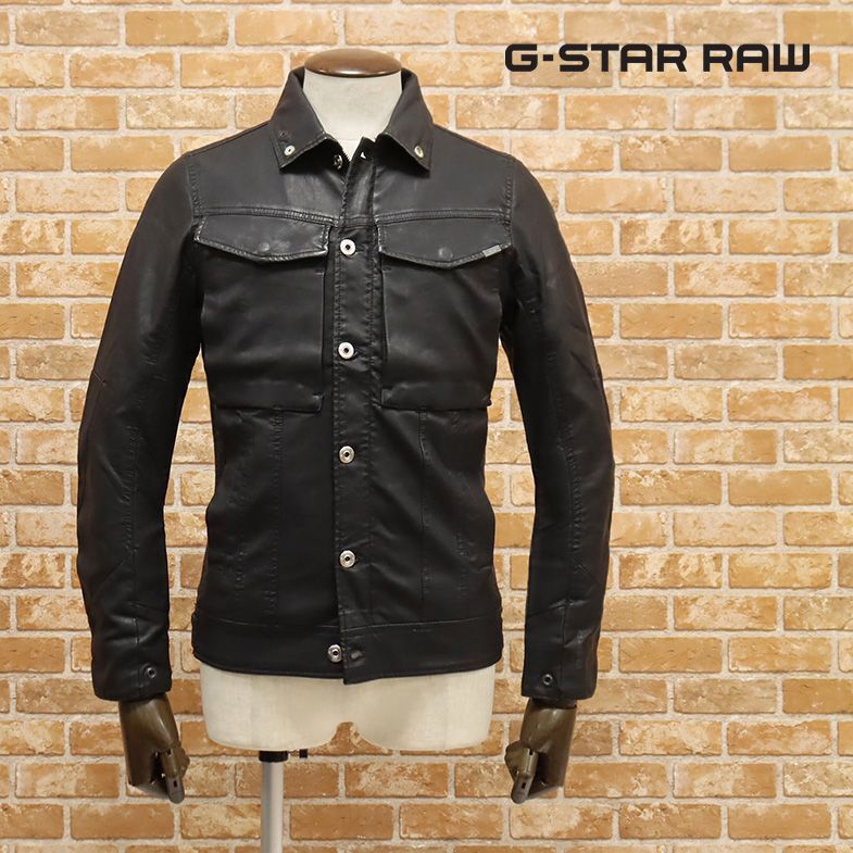 1円/G-STAR RAW/XSサイズ/エコレザー ブルゾン VODAN-R 3D SLIM GPL JKT D12653-5355-990 ワイルド 渋い 新品/黒/ブラック/ft434/_画像1