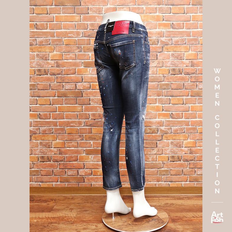 1円/春夏/DSQUARED2/IT34サイズ/S75LB0596 デニム パンツ JENNIFER CROPPED JEAN イタリア製 ディースクエアード 新品/青/ブルー/iy332/_画像3