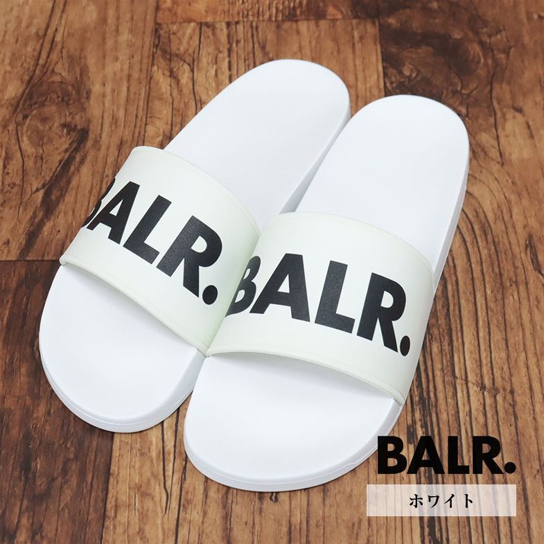BALR./41(26-26.5cm)/シャワーサンダル B6720.1001 Classic Brand Slide ロゴ レタード サーフ スリッパ 新品/白/ホワイト/ib237/_画像1