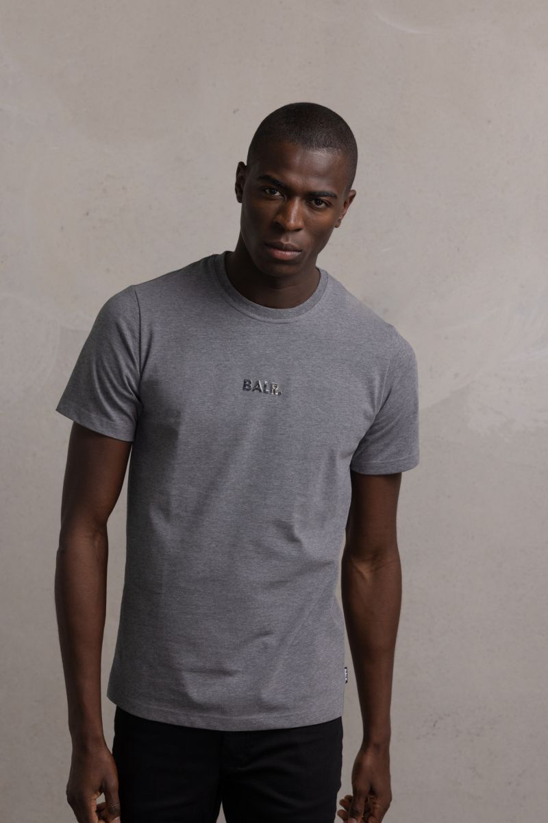 BALR./Sサイズ/Tシャツ B1003 BL Classic Straight T-shirt ロゴ プレート ジャージー伸縮 ヨーロッパ製 半袖 新品/グレー/ib247/_画像8