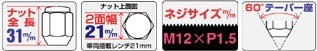 ホイールナット20個入り/エッセ/ダイハツ/M12X1.5/21mm/メッキ/1台分4H5H共用 101s-20p_画像2