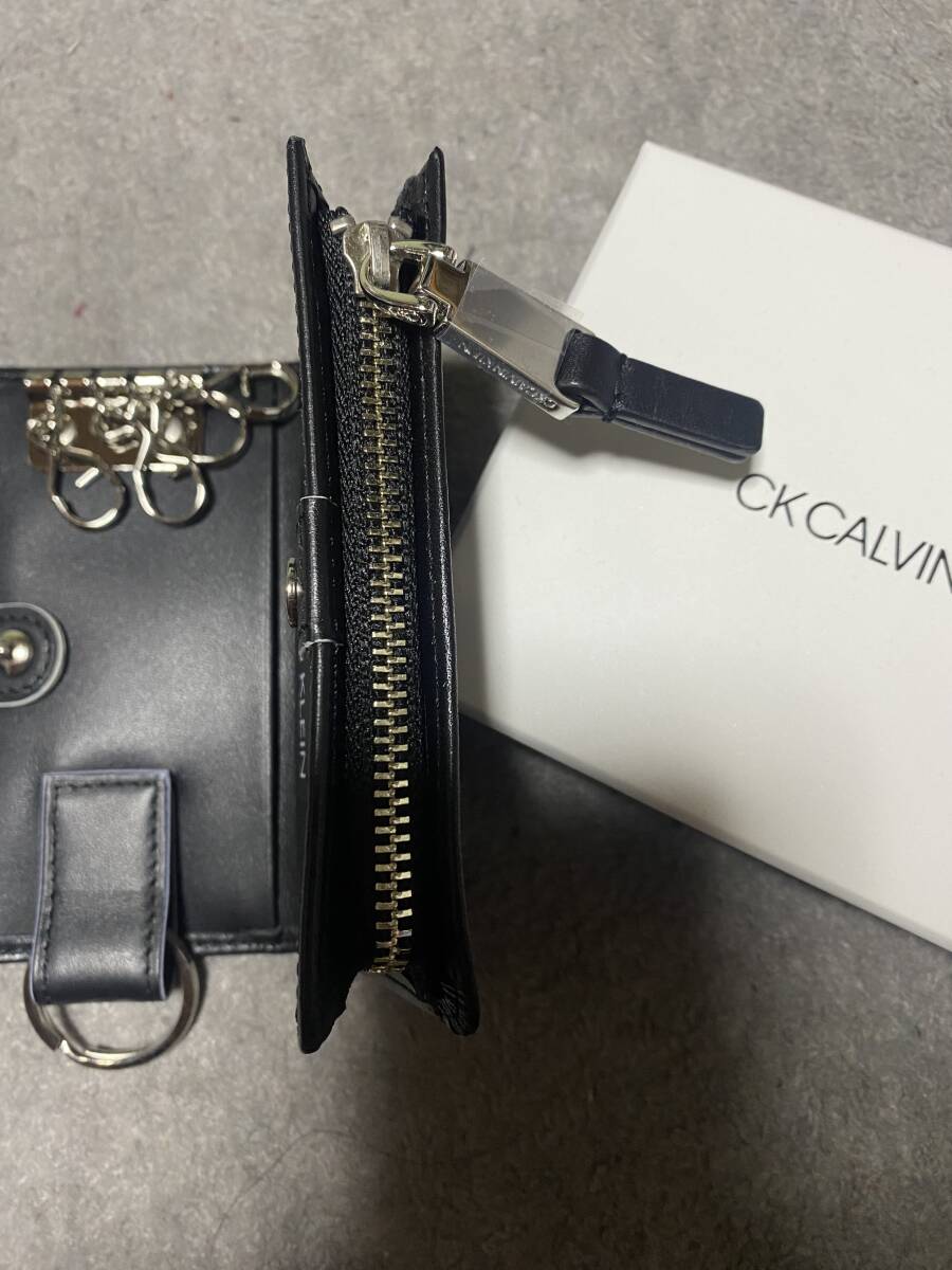 カルバンクライン キーケース メンズ 本革 ロゴス 816652 CK CALVIN KLEIN L字ファスナー 牛革 レザー　未使用品_画像5