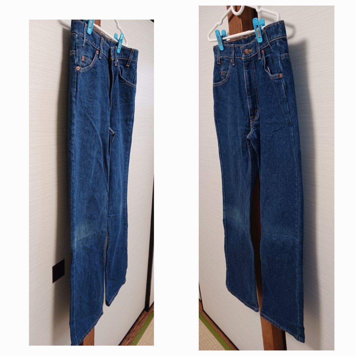 62 美品 Levi's 517 ビンテージ デニム ブーツカット 90s USA インディゴ W34 L29 オレンジタブ 紙ラベル リーバイス_画像9