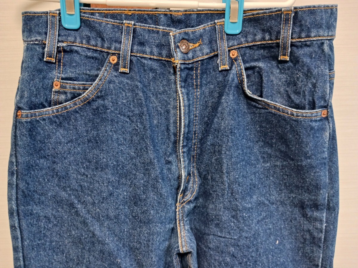 62 美品 Levi's 517 ビンテージ デニム ブーツカット 90s USA インディゴ W34 L29 オレンジタブ 紙ラベル リーバイス_画像3