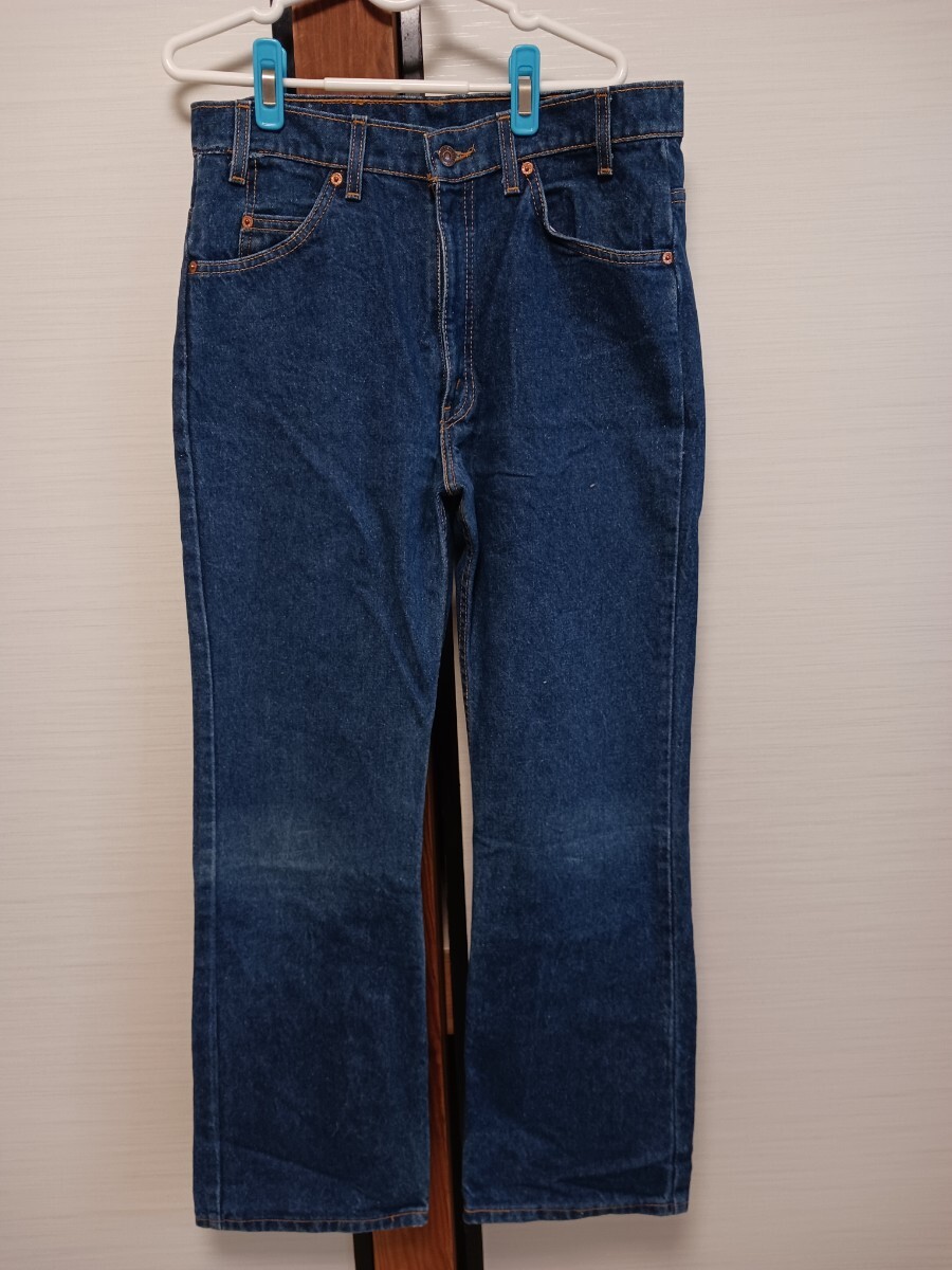 62 美品 Levi's 517 ビンテージ デニム ブーツカット 90s USA インディゴ W34 L29 オレンジタブ 紙ラベル リーバイス_画像1