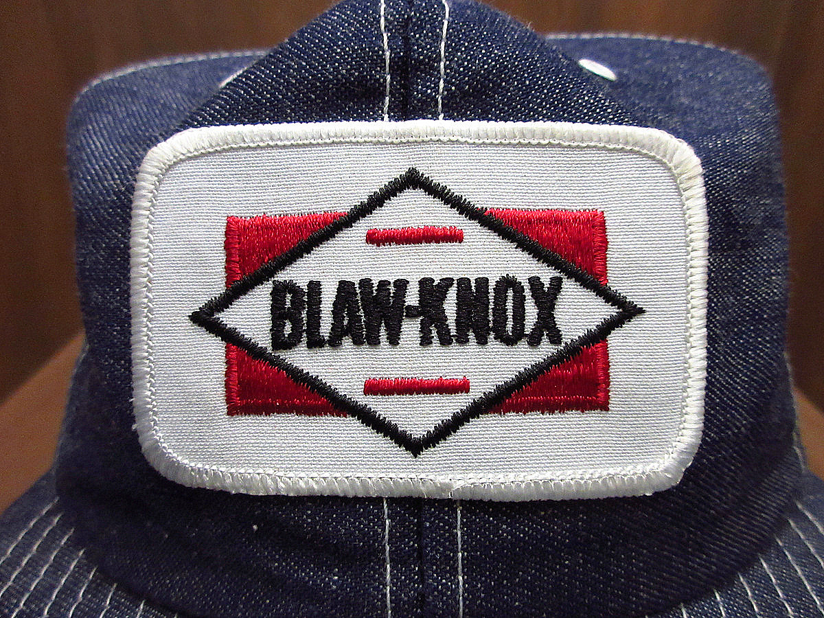 ビンテージ70's●BLAW-KNOX 6パネルデニムスナップバックキャップ●240513i4-m-cp-bbトラッカーキャップ帽子_画像5