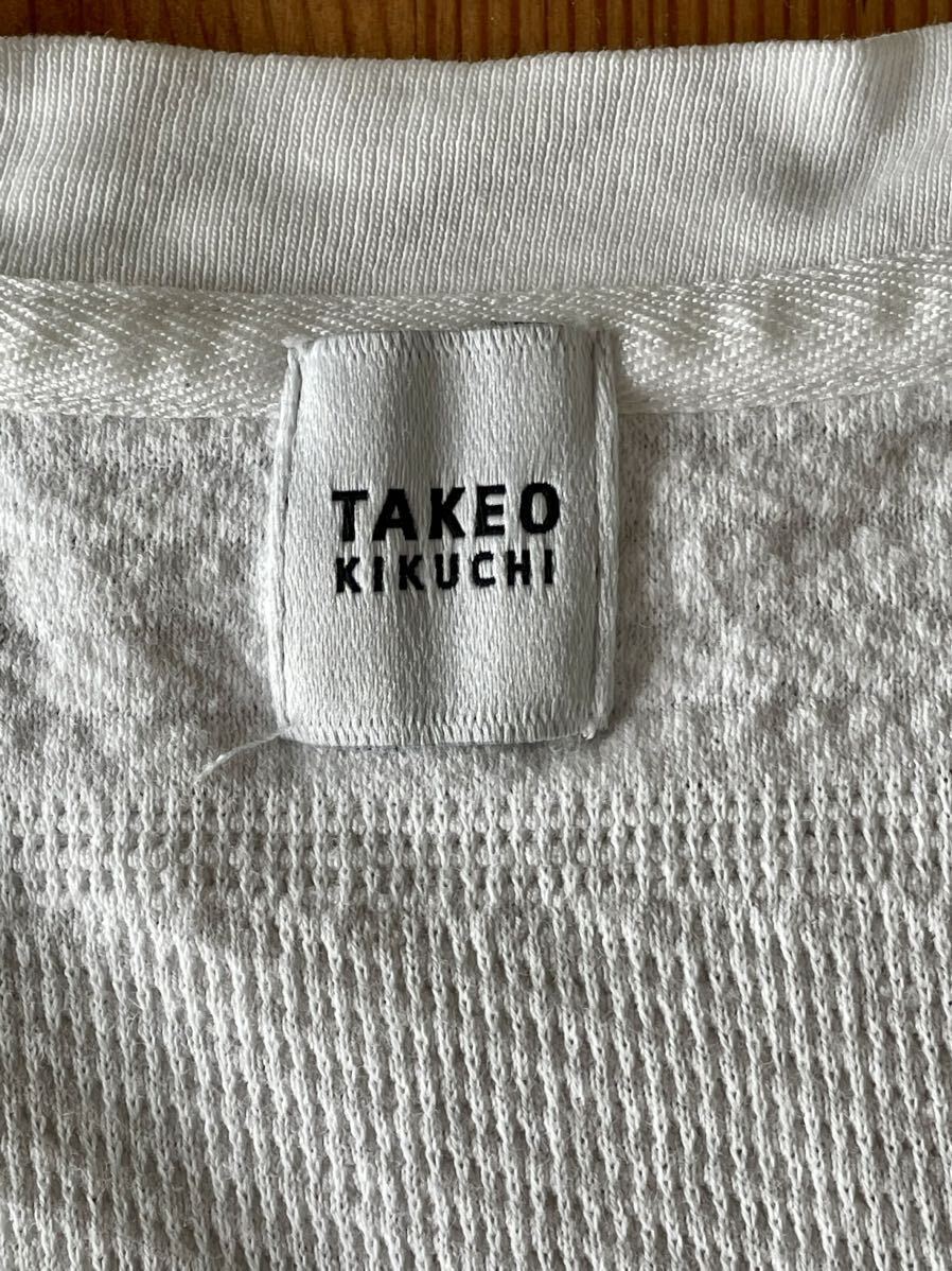 TAKEO KIKUCHI long sleeve men's white same color pattern entering cotton 100%