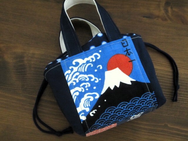 * hand made * Mt Fuji . japanese Japanese food!(^^)! Mini lunch bag rice ball onigiri pouch! pouch bag Mini bag lovely!(^^)! peace pattern pouch pouch 