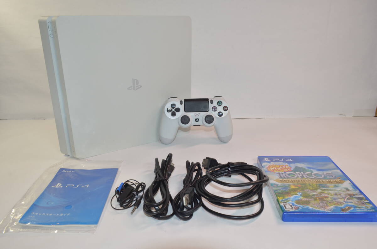 ★美品 動作良好★PS4 本体 CUH-2200A 500GB グレイシャーホワイト★white★プレステ４ PlayStation4★_画像1