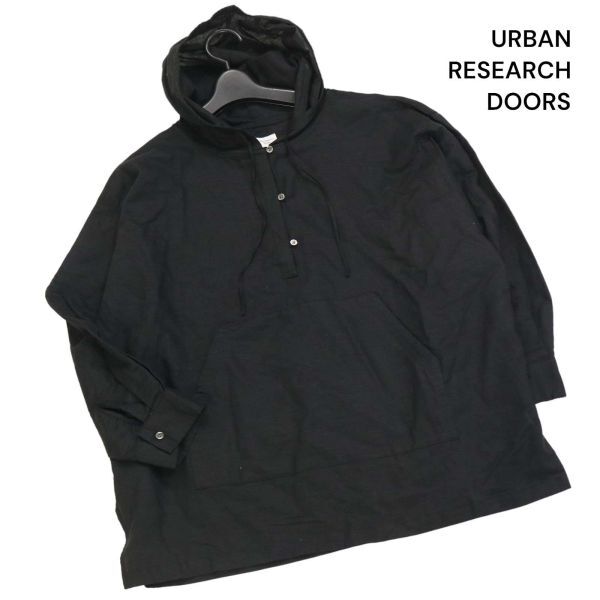 URBAN RESEARCH DOORS Urban Research spring summer cotton Lamy! pull over ano rack Parker Sz.M lady's black K4T00196_2#D