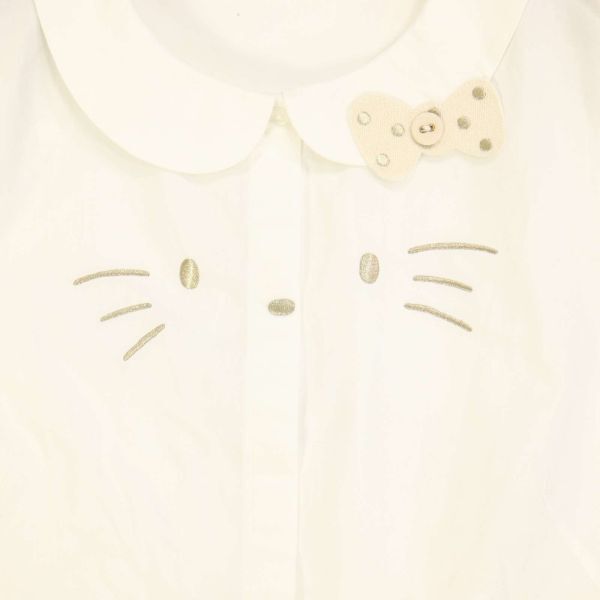 franche lippee × HELLO KITTY フランシュリッペ ハローキティ♪ 春夏 半袖 丸襟 ブラウス シャツ Sz.M　レディース 白　K4T00543_4#A_画像3