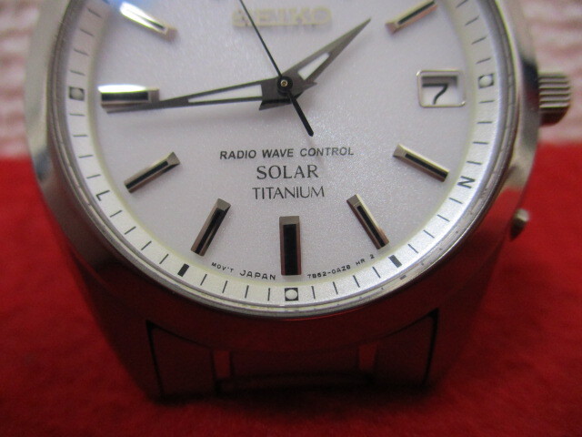 H【1278】 箱付 稼働品 ★ SEIKO ソーラー 7B52-0AK0 腕時計 ★ セイコー スピリット チタニウム 電波 時計 中古品の画像4