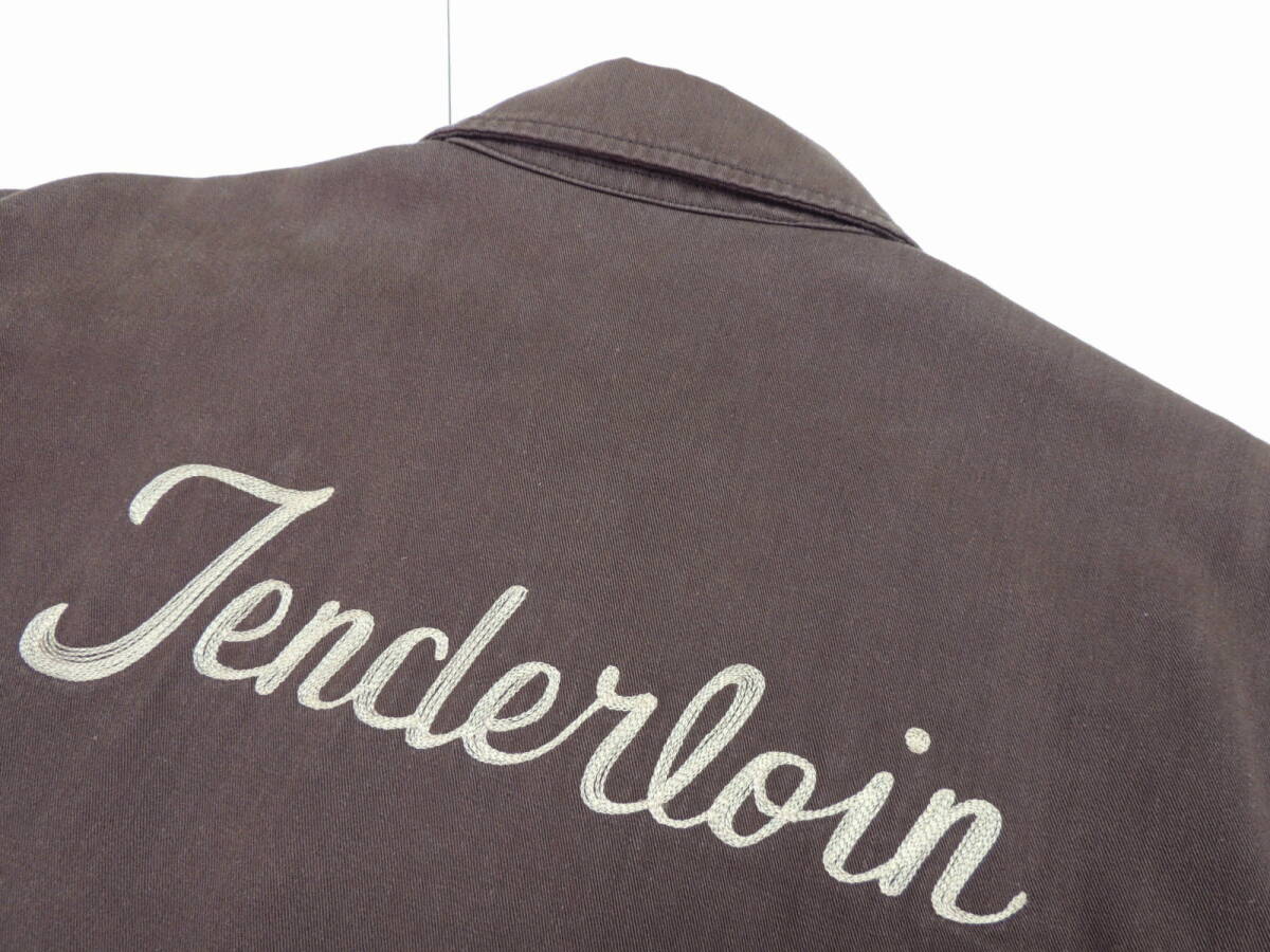 ★ テンダーロイン TENDERLOIN T-TWILL WORK JKT チェーン刺繍 ロゴ コットン ツイル ワーク ジャケット Lサイズ LARGE ブラウン _画像5