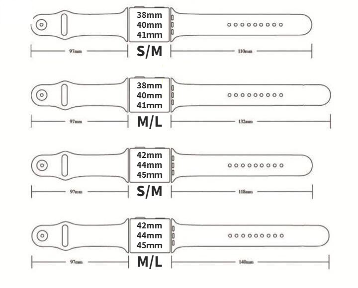 Apple Watch バンド band シリコン 38mm 40mm 41mm series SE 7 6 5 4 3 2 1 黒 ブラック 無地 アップルウォッチ シリーズ ラバー m2hc_画像3