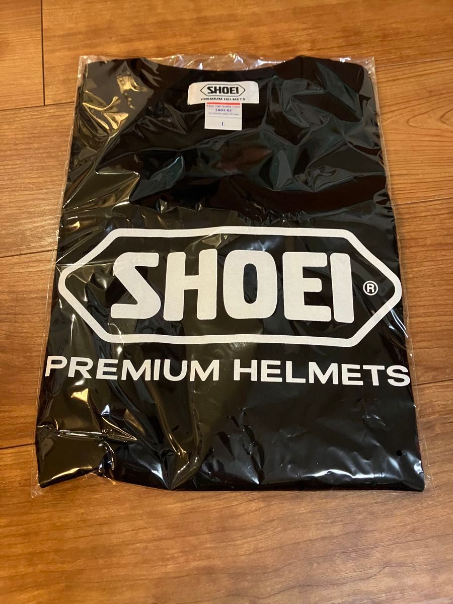 SHOEI  Tシャツ　サイズL  ブラック ショウエイ PREMIUM HELMETS 株主優待品　綿　コットン100%