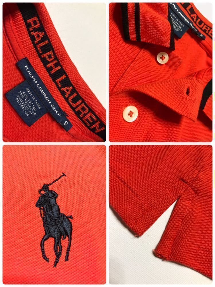 【美品】 Polo Ralph Lauren Golf ポロ ラルフローレン レディース ゴルフ ウェア ビッグポニー トップス サイズS 半袖 橙_画像5