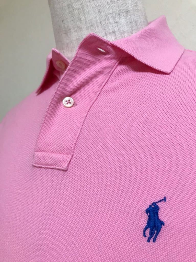 【良品】 Polo Ralph Lauren ポロ ラルフローレン スリムフィット 鹿の子 ポロシャツ トップス サイズS 半袖 ピンク170/92A_画像10