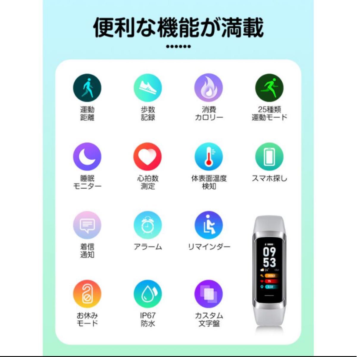 スマートウォッチ 体温測定 体温監視 秒単位自動心拍数測定 新登場 腕時計 歩数計 カラーディスプレイ活動量計 smart 