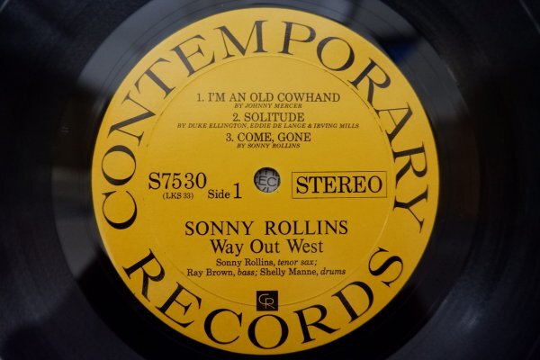 W3-116＜LP/US盤/美品＞ソニー・ロリンズ Sonny Rollins / Way Out Westの画像4