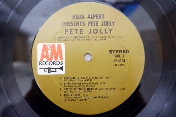 W3-349＜LP/US盤＞Pete Jolly / Herb Alpert Presents Pete Jollyの画像4