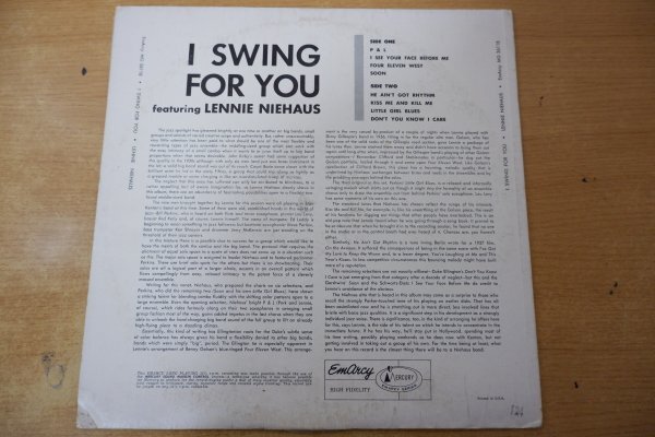 X3-136＜LP/US盤＞Lenny Niehaus / I Swing For You_画像2