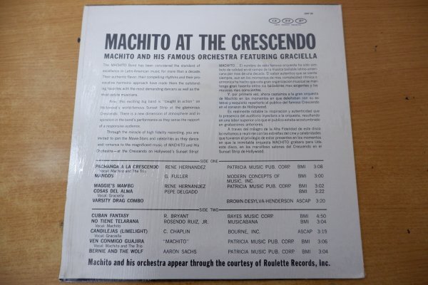 X3-193＜LP/GNP58/美品＞Machito & His Famous Orchestra featuring Graciella / Machito At The Crescendo_画像2