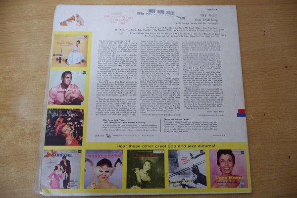 X3-347＜LP/US盤/美盤＞Teddi King With George Siravo And His Orchestra / To You From Teddi King_画像2