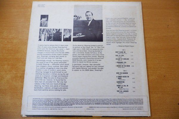 Z3-069＜LP/US盤/美盤＞ジョージ・シアリング George Shearing / Lullaby Of Birdland_画像2