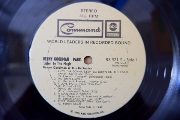 Z3-071＜LP/US盤＞Benny Goodman And His Orchestra / Benny Goodman.. & Paris - Listen To The Magic_画像4