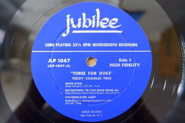 Z3-202＜LP/US盤＞Teddy Charles Trio / 3 For Duke_画像4