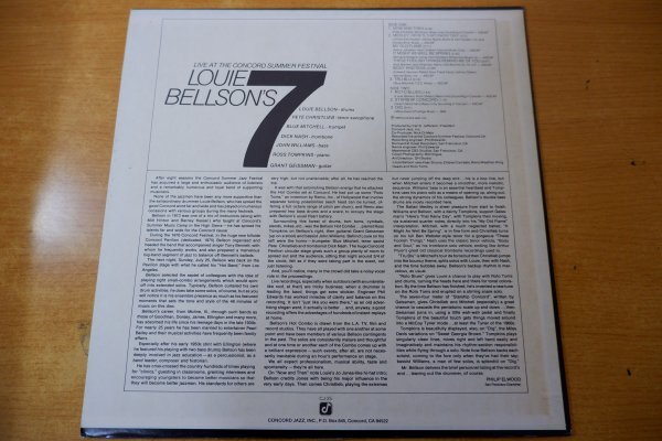 Z3-211＜LP/US盤/美盤＞Louie Bellson / Louie Bellson's 7 - Live At The Concord Summer Festival_画像2