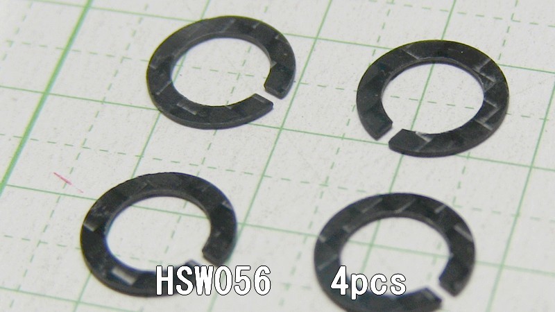 管理番号＝4D006  炭素繊維製(ドライカーボン) ヘッドシェル用ワッシャー 0.56mm厚  HSW056  4個セットの画像2