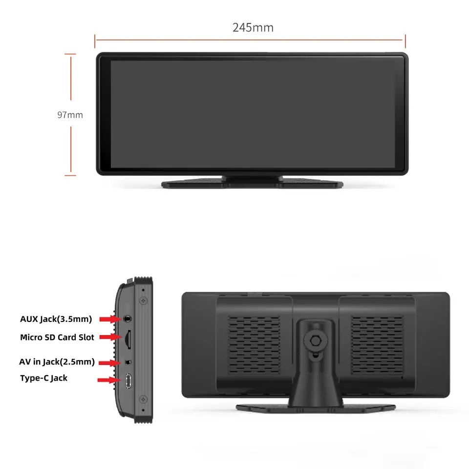  portable navi 10.26 -inch wireless CarPlay/Android Auto installing microSD slot 