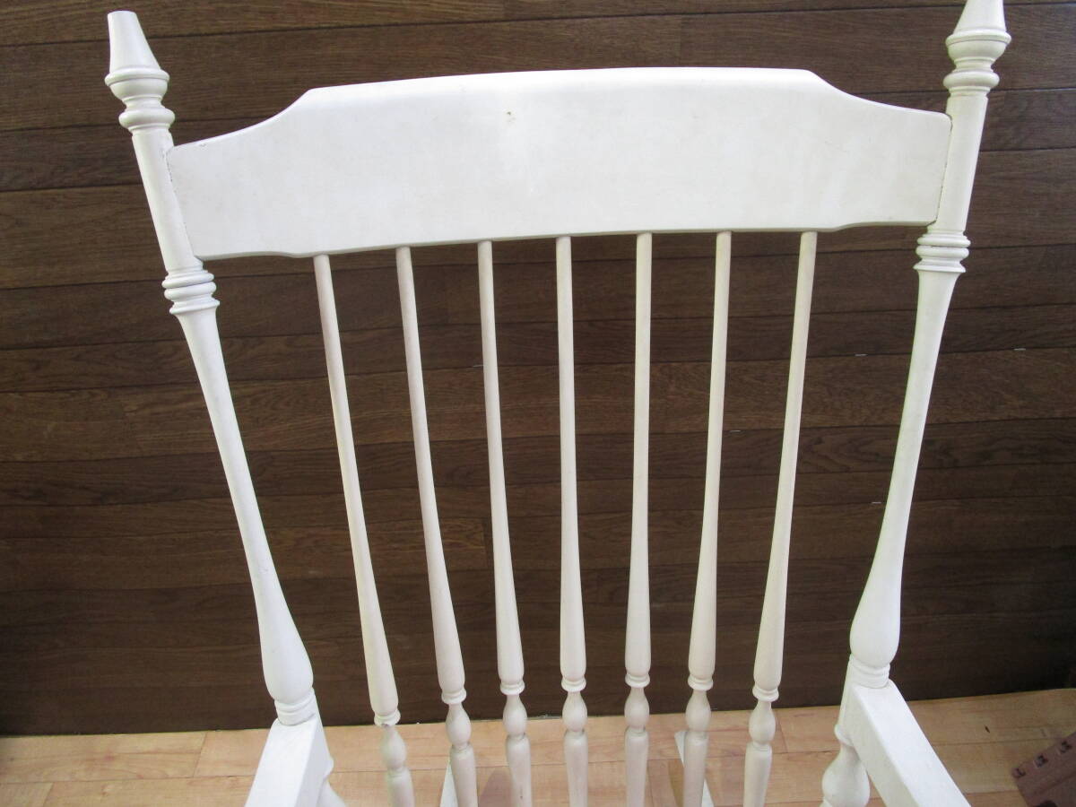 ○ TAIHEI 太平 ロッキングチェア 木製 椅子 揺り椅子 白 ホワイト ○K05-0503_画像7
