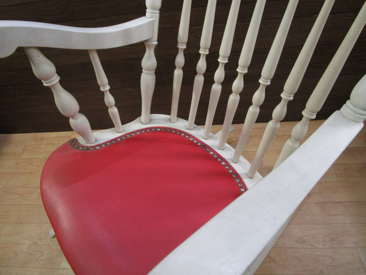 ○ TAIHEI 太平 ロッキングチェア 木製 椅子 揺り椅子 白 ホワイト ○K05-0503_画像8
