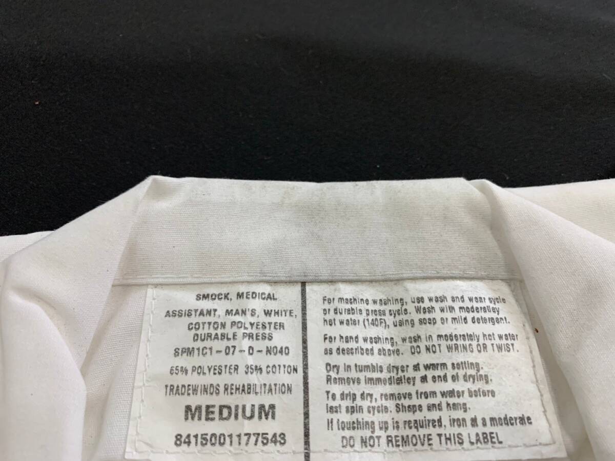 【米軍放出品】未使用品 半袖 シャツ 17枚 Mサイズ メンズ 白 無地 ホワイト メディカル スモック (100) ☆XE13SK#24_画像8