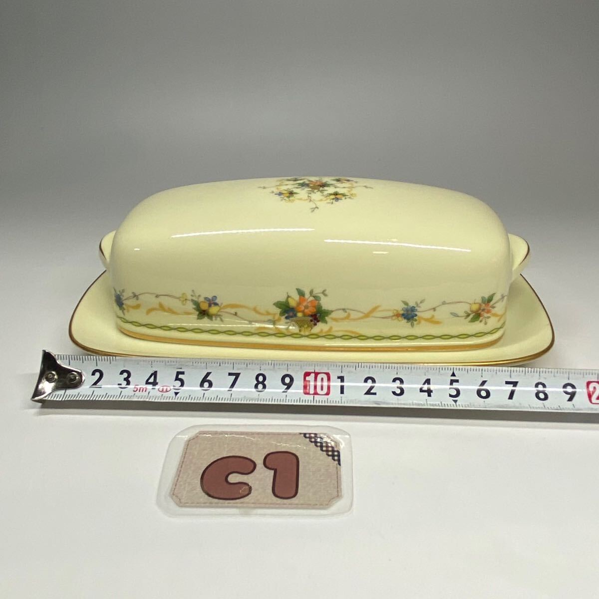 希少シリーズ ノリタケ noritake ノルマンディー normandy バターケース 花柄 フルーツ 花籠 金彩 食器 洋食器_画像10