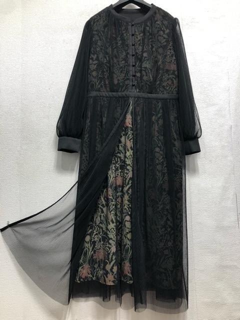 新品☆LL黒系♪チュール使い大人おしゃれワンピースドレス♪結婚式パーティ☆b480_画像3